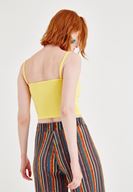 Women Yellow Tank with Ruffle Details