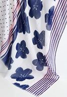 Women Navy Long Shawl with Pattern