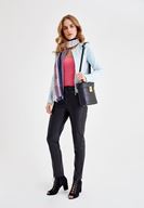 Women Navy Long Shawl with Pattern
