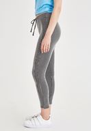 Bayan Siyah/Beyaz Çizgili Jogger