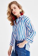 Women Mixed Shirt with Stripe Details