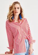 Women Mixed Shirt with Stripe Details