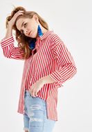 Women Mixed Shirt with Stripe Details