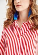 Women Mixed Shirt with Stripe Details