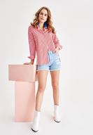 Women Mixed Shirt with Stripe Details