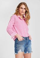 Women Mixed Shirt with Stripe Details