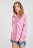 Women Mixed Shirt with Stripe Details
