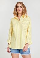 Women Mixed Shirt with Stripe Details
