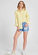 Women Mixed Shirt with Stripe Details
