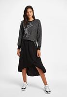 Women Black Asymmetric Skirt