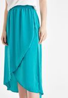 Women Green Asymmetric Skirt