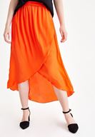 Women Red Asymmetric Skirt