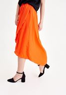 Women Red Asymmetric Skirt