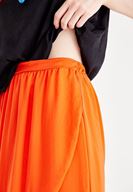 Women Red Asymmetric Skirt