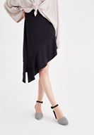 Women Black Satin Skirt
