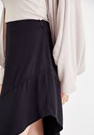 Women Black Satin Skirt