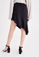 Women Black Satin Skirt