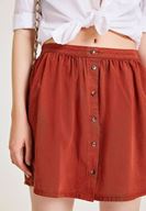 Women Brown Skirt with Button Detailed