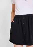 Bayan Siyah Önü Düğmeli Mini Etek ( TENCEL™ )