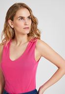 Women Pink Lyocell V Neck Blouse