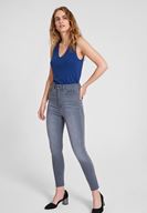 Women Navy Lyocell V Neck Blouse