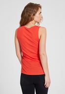 Women Red Lyocell V Neck Blouse
