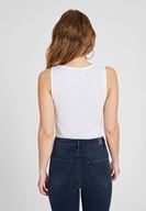 Women White Lyocell V Neck Blouse