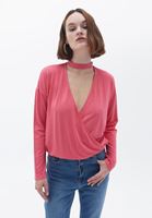 Women Pink Blouse with Choker Details