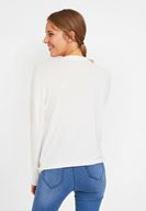 Women Cream Blouse with Choker Details
