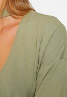 Women Green Blouse with Choker Details