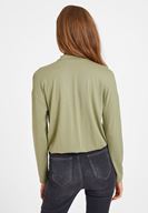 Women Green Blouse with Choker Details