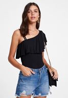 Women Black Ruffled Blouse