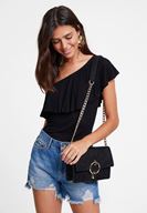 Women Black Ruffled Blouse