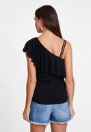 Women Black Ruffled Blouse