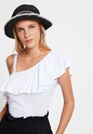 Women White Ruffled Blouse