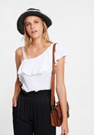 Women White Ruffled Blouse