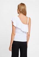 Women White Ruffled Blouse