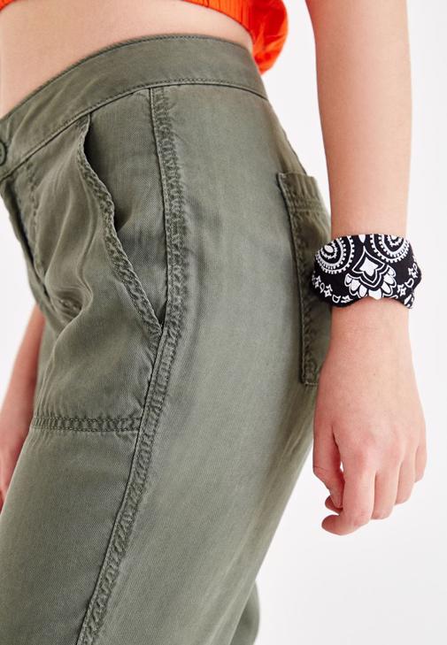 Green Cargo Pants with Binding Details Online Shopping