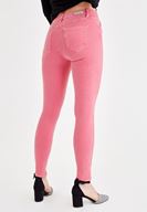 Bayan Pembe Dar Paça Orta Bel Pantolon