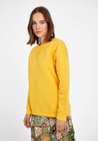 Bayan Sarı Sıfır Yaka Bol Kesim Sweatshirt