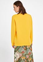 Bayan Sarı Sıfır Yaka Bol Kesim Sweatshirt