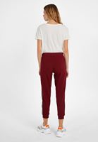 Bayan Bordo Orta Bel Jogger Pantolon