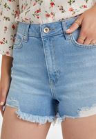 Bayan Mavi Ultra Yüksek Bel Denim Şort