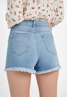 Bayan Mavi Ultra Yüksek Bel Denim Şort