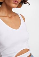 Women White Crop Top with Back Detail
