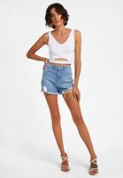 Women White Crop Top with Back Detail