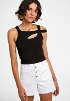 Women Black Cut-out Detailed Top