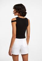 Women Black Cut-out Detailed Top