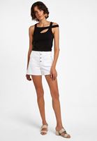 Women Black Cut-out Detailed Top
