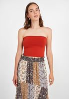 Bayan Kiremit Straplez Crop Top